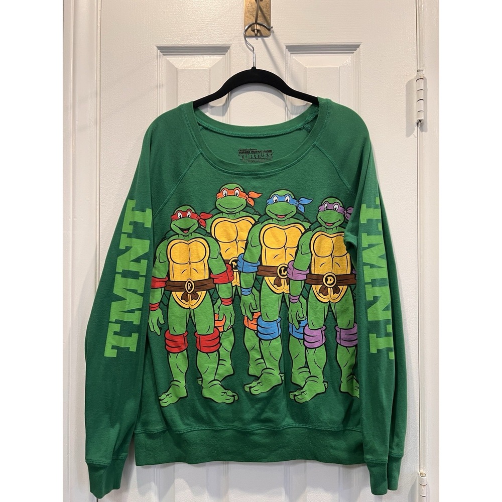 2015 Nickelodeon TMNT Light Sweatshirt Double Sided Graphic Kids XXL 19 Juniors